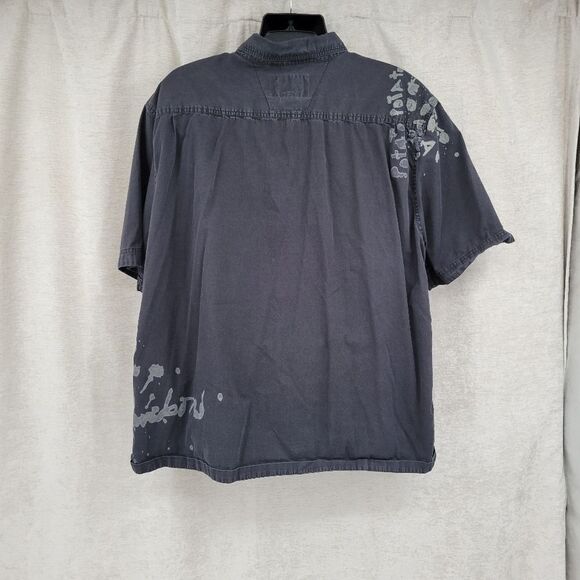 HARLEY Davidson Men's 2XL Black Bleach Style Graffiti Graphics Potato Potato - Picture 6 of 14